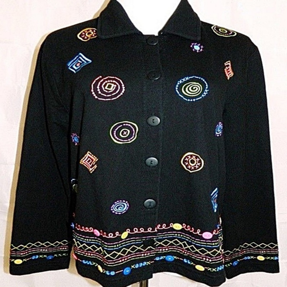 Coldwater Creek Embroidered Lightweight Jacket